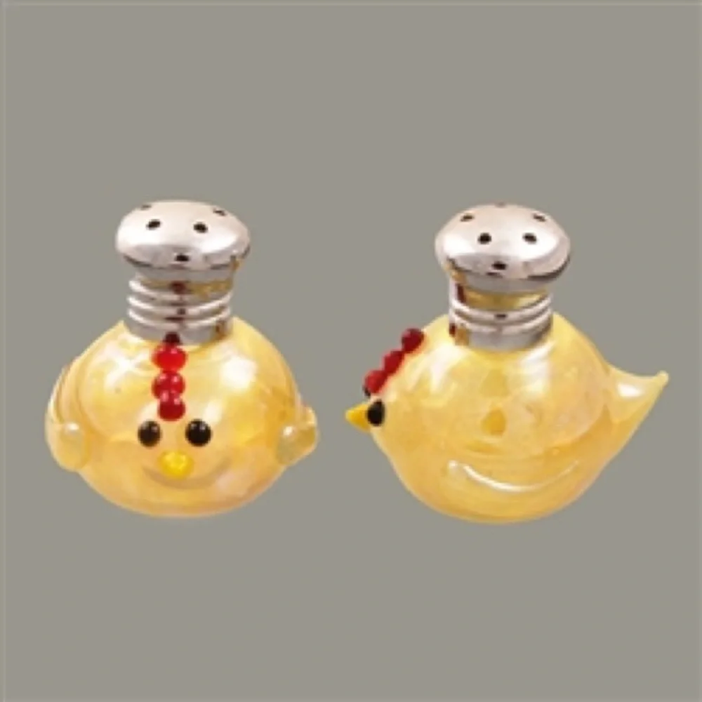 Lampwork Chicken Translucent Salt and Pepper Shakers by Glass Act Artisans - Picture 9 of 9